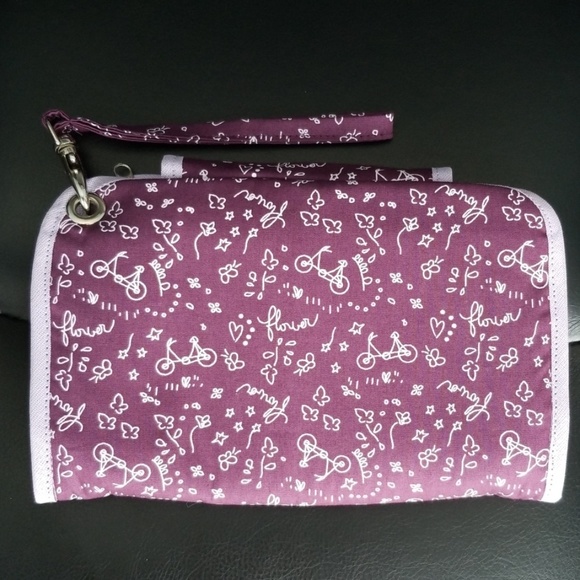 Wristlet Multipurpose Makeup Bag Handmade Purple - Picture 2 of 6